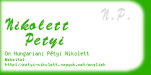 nikolett petyi business card