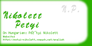 nikolett petyi business card